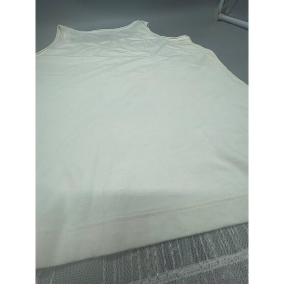 by chico's sleeveless shirt white sequin sheer layered cotton blend size 0 READ - Picture 6 of 7
